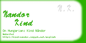 nandor kind business card